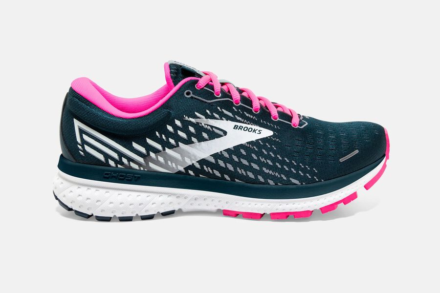 Brooks Running Shoes Womens Navy/Pink - Ghost 13 Road - 5073-UVNFH